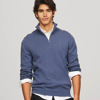 Tommy Hilfiger 純色拉鍊毛衣_Shipgo美國集運